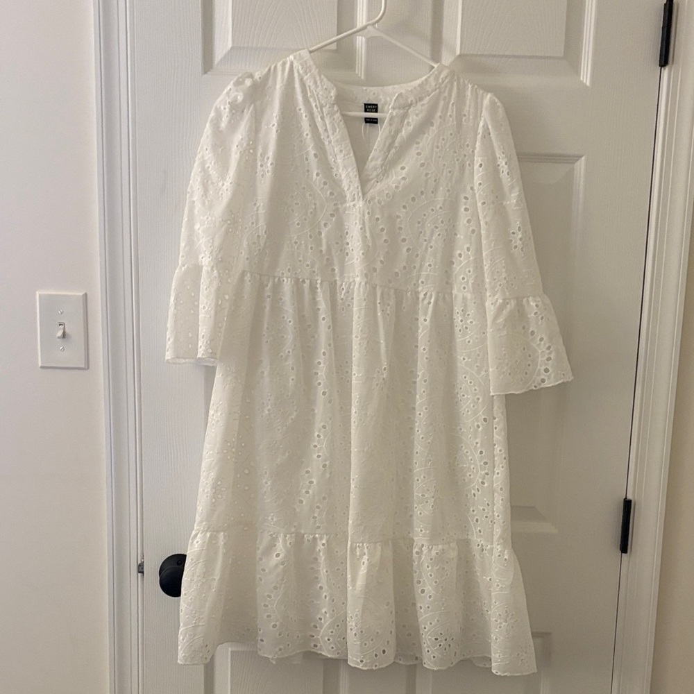 Elegant White Eyelet Dress